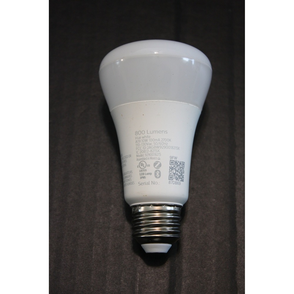 Philips Hue White A19 Smart LED Bulb 800 Lumens White Bluetooth |‎ Good
